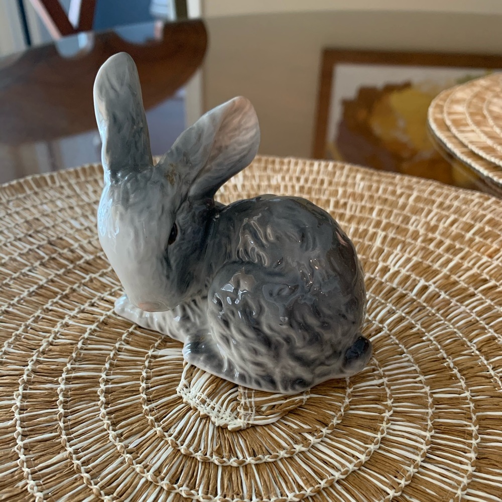 Bone China Grey Rabbit Figurine